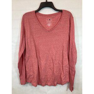 Everyday Elegance: Women's Medium Red Long Sleeve Casual Shirt